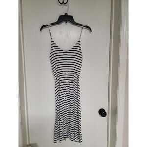 womens white and black long striped Charlotte Russe dress